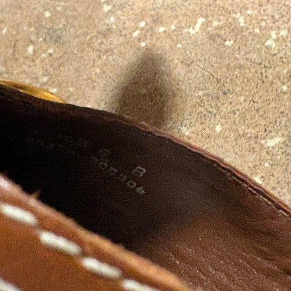 Worn 1X Cole Haan Kina Wedge Sandals Natural Linen Gold Accent Slides Size 8 B - Picture 15 of 16